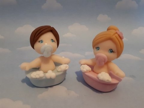 Souvenirs 10 Bebes Baby Shower Bautismo Varon Nena