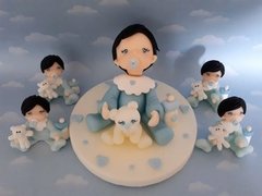 Souvenirs 10 Angelitos Bautismo Comunión Porcelana Fría