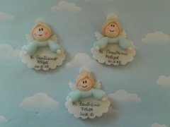 Souvenirs Bautismo Nacimiento 10 Angelitos Bebes Porcelana - Nubecitas