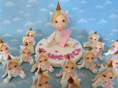 Souvenir 10 Unicornios Bebe Baby Shower Porcelana Fría - comprar online