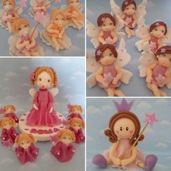 Angelitos 20 Souvenirs Bebés Porcelana Fria Bautismo - Nubecitas