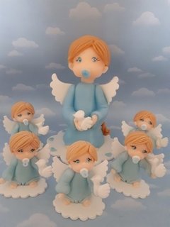 Angelitos 20 Souvenirs Bebés Porcelana Fria Bautismo - tienda online