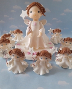 Imagen de Souvenir comunión bautismo 10 muñequitas angelitas
