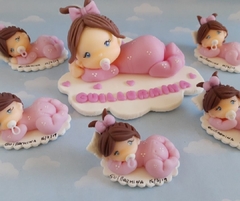 Souvenirs 10 bebes Bautismo/ Nacimiento/babyshower - Nubecitas