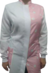 Jaleco feminino branco com detalhes dentinhos fundo rosa - tecido OXFORD - Via Blanco Jalecos - Jalecos para profissionais e estudantes da área da saúde