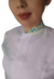 Jaleco feminino branco com floral azul botão coberto - tecido Gabardine, a partir de: - comprar online