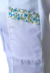Jaleco feminino branco com floral azul botão coberto - tecido Gabardine, a partir de: na internet