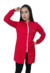 Jaleco feminino vermelho de ziper - tecido gabardine
