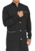 Jaleco masculino preto com detalhes cinza, tecido OXFORD