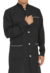 Jaleco masculino preto com detalhes cinza - tecido GABARDINE