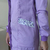 Jaleco feminino lilás com detalhe floral - tecido oxford - comprar online