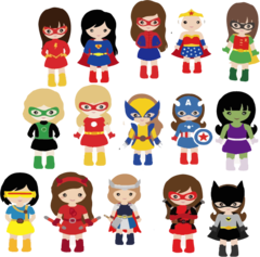 Infantiles- Plancha con 9 superheroínas a elección - comprar online