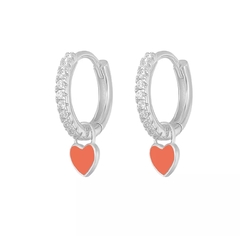 Aros Plata Love - Salmon