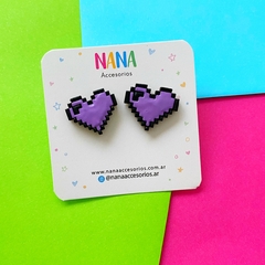 Mini Corazón Pixelado Lila - comprar online