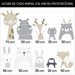 Imagen de Animalitos Nórdicos con Estrellas ~ GRANDE + Medidor de Altura + NOMBRE personalizado