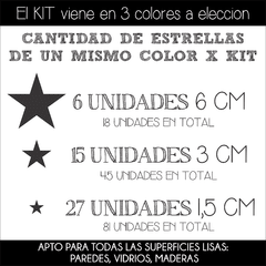 Estrellas 3 Tamaños 3 Colores - Deconilos Vinilos