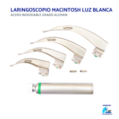 Imagen de Laringoscopio macintosh curvo fibra optica luz blanca mango standar