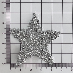 Imagem do kit mini 6 estrelas cor PRATA - strass - termocolante