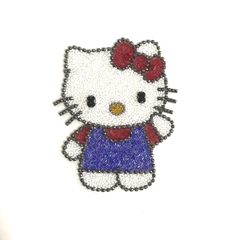 Aplique bordado termocolante com pedrarias Hello Kitty