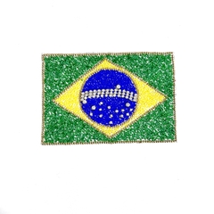 Bandeira Brasil pedrarias - termocolante 14x20cm - comprar online