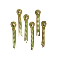 kit COPA - 6 pecas- franjas strass ouro e verde - comprar online