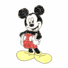 Aplique bordado termocolante com pedrarias Mickey Mouse Colorido