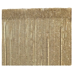 Aplique bordado termocolante com pedrarias Franjas Strass Ouro (30 x 20cm)