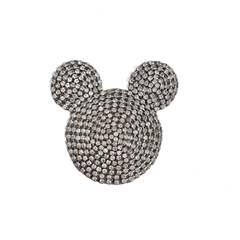 Aplique bordado termocolante com pedrarias Mickey Mouse