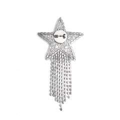 Broche PRATA Estrela Franjas de Strass -  Boutique de Aviamentos