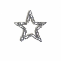Aplique bordado termocolante com pedrarias Estrela Pedrarias AMANDA Cristal - 7cm
