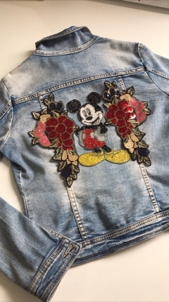 Aplique bordado termocolante com pedrarias Mickey Mouse Colorido - comprar online