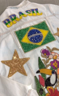 Bandeira Brasil pedrarias - termocolante 14x20cm na internet
