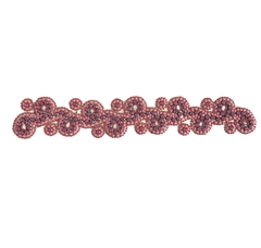 Faixa bordado termocolante com pedrarias Pedrarias Nany - Pink/Red -  Boutique de Aviamentos