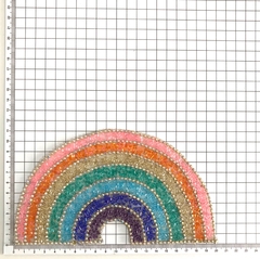 Aplique VIDRILHOS Rainbow - arco íris bordado termocolante com pedrarias na internet