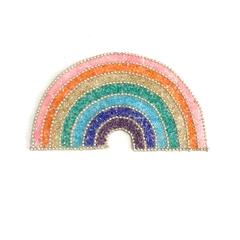 Aplique VIDRILHOS Rainbow - arco íris bordado termocolante com pedrarias