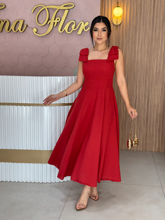 vestido Linho Heloísa vermelho