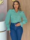 Blusa listras botões ( 3 cores )