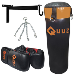 Bolsa Boxeo Pro 1,20 mts Relleno Soporte Guantin y Cadena QUUZ