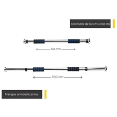 BARRA CROMADA DOMINADAS EXTENSIBLE - PARA PUERTA A PRESIÓN - comprar online