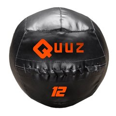 PELOTA MEDICINAL/MEDICINE BALL SIN PIQUE CUERO NEGRO 12 Kg QUUZ NACIONAL