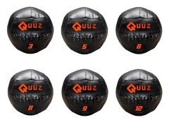 PELOTA MEDICINAL/MEDICINE BALL SIN PIQUE CUERO NEGRO 9 Kg QUUZ NACIONAL - comprar online