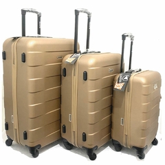 Kit de malas com frasqueira Seanite Lyon tamanhos PMG cor Dourada na internet