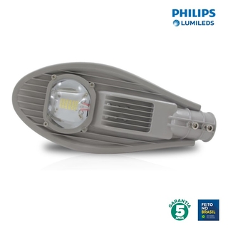 Luminária LED Pública Preta 50w 6500k Chip Philips 90809