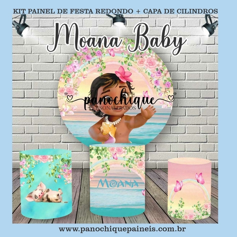 Kit Painel Redondo e Capa de Cilindros Moana Baby