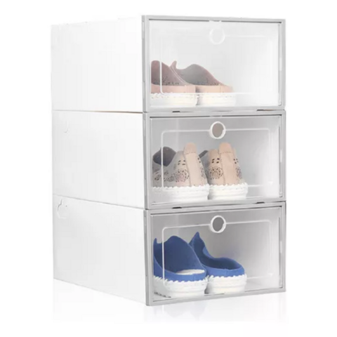 Caja De Zapatos Organizador De Calzado Apilable Plástico X3