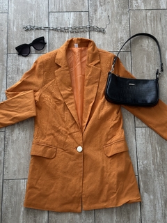 blazer de lino naranja - comprar online