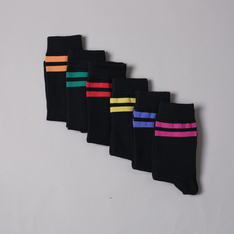 PACK STRIPES NEGRO x6 - MULTICOLOR