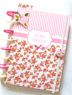 Agenda de Discos Financeira Floral Rosa - comprar online