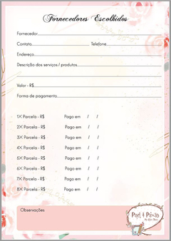 Planner da Noiva Floral Rosa - loja online