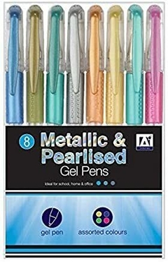 Canetas Metallic Pearlised Multicoloured Gel